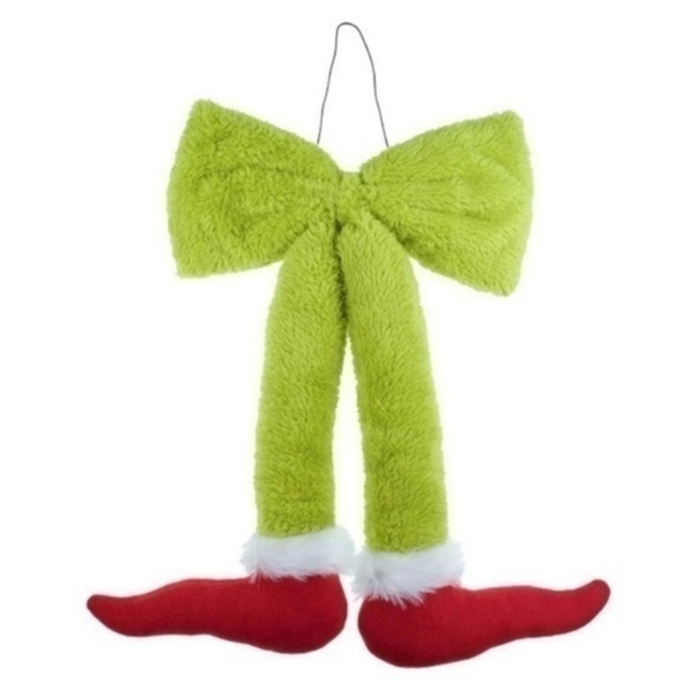 NWT. DR. SEUSS The Grinch Hanging Bow Grinch Legs he